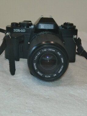 Vintage Ricoh XR-10 35mm film Camera w/Kalimar 80-200mm Lens Working Tested!